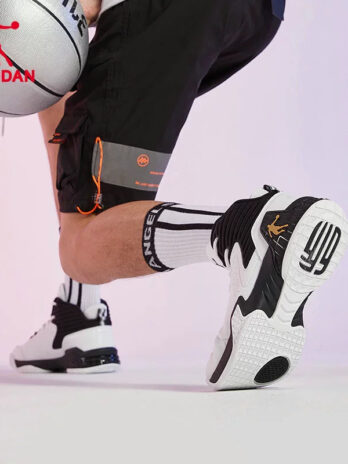 Nike Jordan High-Top Leather Surface Abrasion Resistant White Men’s Basketball Shoes