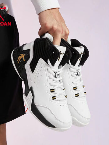 Nike Jordan High-Top Leather Surface Abrasion Resistant White Men’s Basketball Shoes
