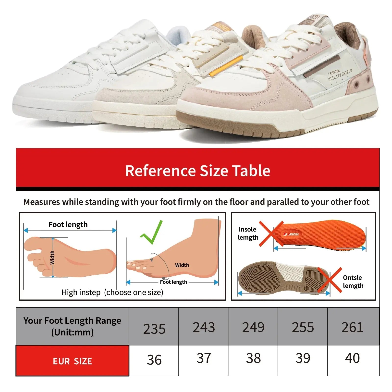 Baasploa Women Outdoor Casual Shoe Fashion Leather Breathable Sneakers Walking Shoes Female Non-slip Comfortable Skateboard Shoe CATG Sports Footwear