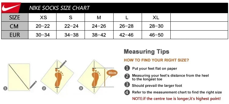 Nike Unisex Lightweight and Quick-Drying Training Socks 3 Pairs Autumn Support Socks Comfortable and Soft Nike