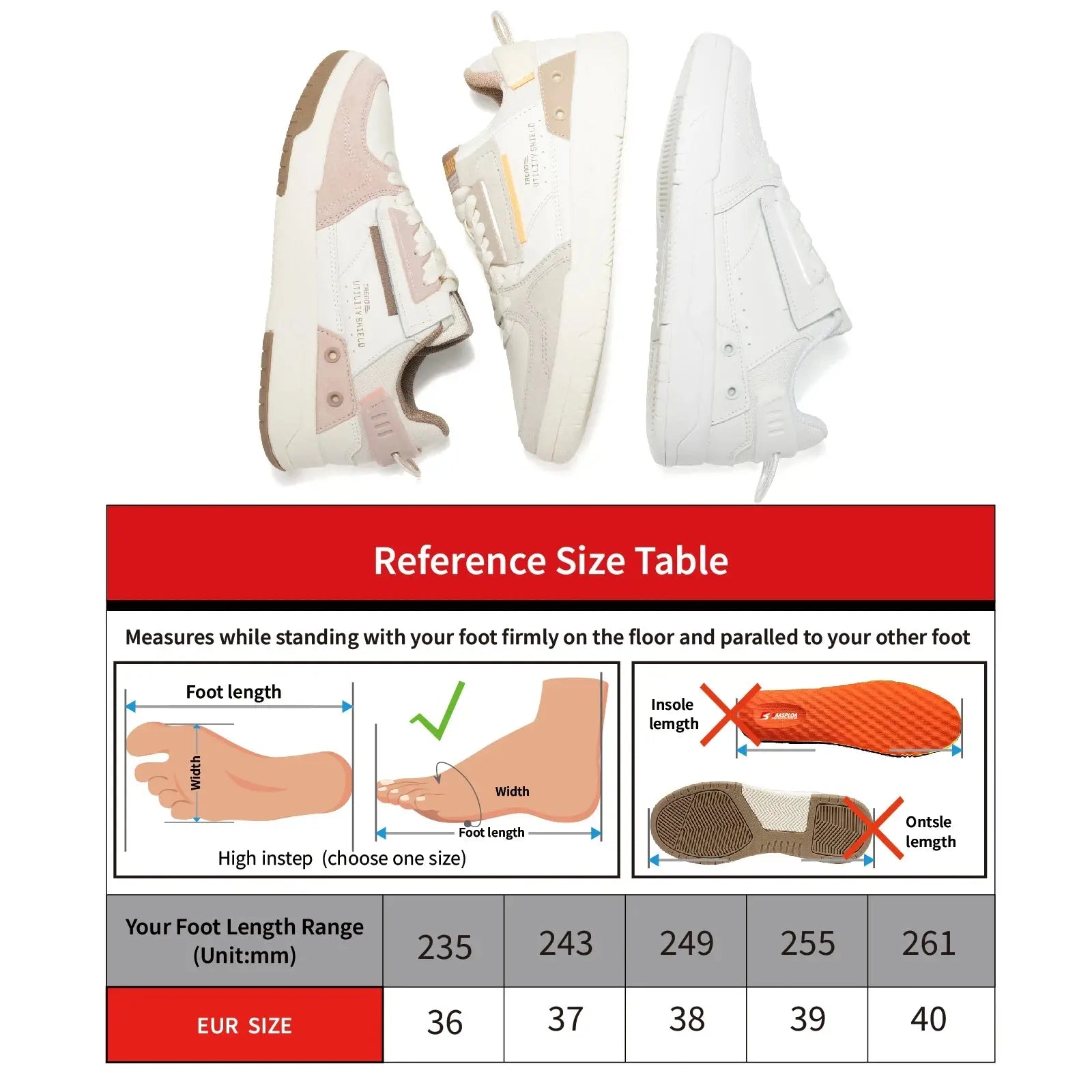 Baasploa Women Outdoor Casual Shoe Fashion Leather Breathable Sneakers Walking Shoes Female Non-slip Comfortable Skateboard Shoe CATG Sports Footwear