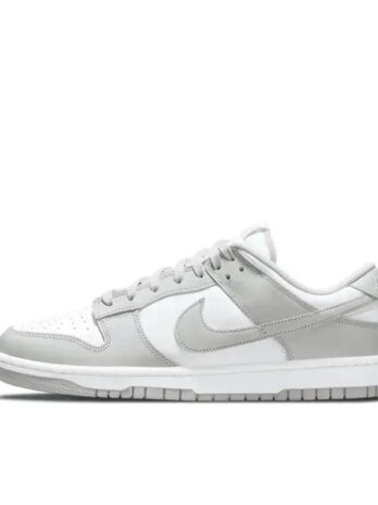 Nike Dunk Retro Grey Fog Cowhide Leather Retro Anti Slip Simple Casual Wear Resistant Low Top Board Shoes Men’s Gray White