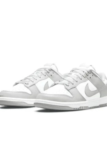 Nike Dunk Retro Grey Fog Cowhide Leather Retro Anti Slip Simple Casual Wear Resistant Low Top Board Shoes Men’s Gray White